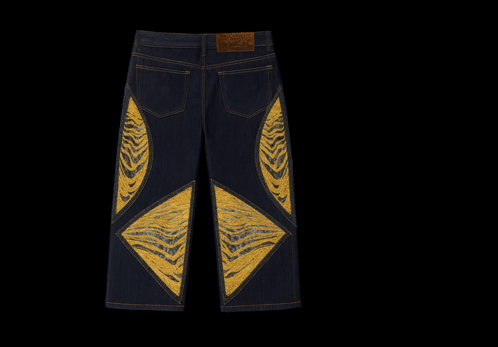 Raw Indigo Framed Panel “Comedy of Death” Jeans