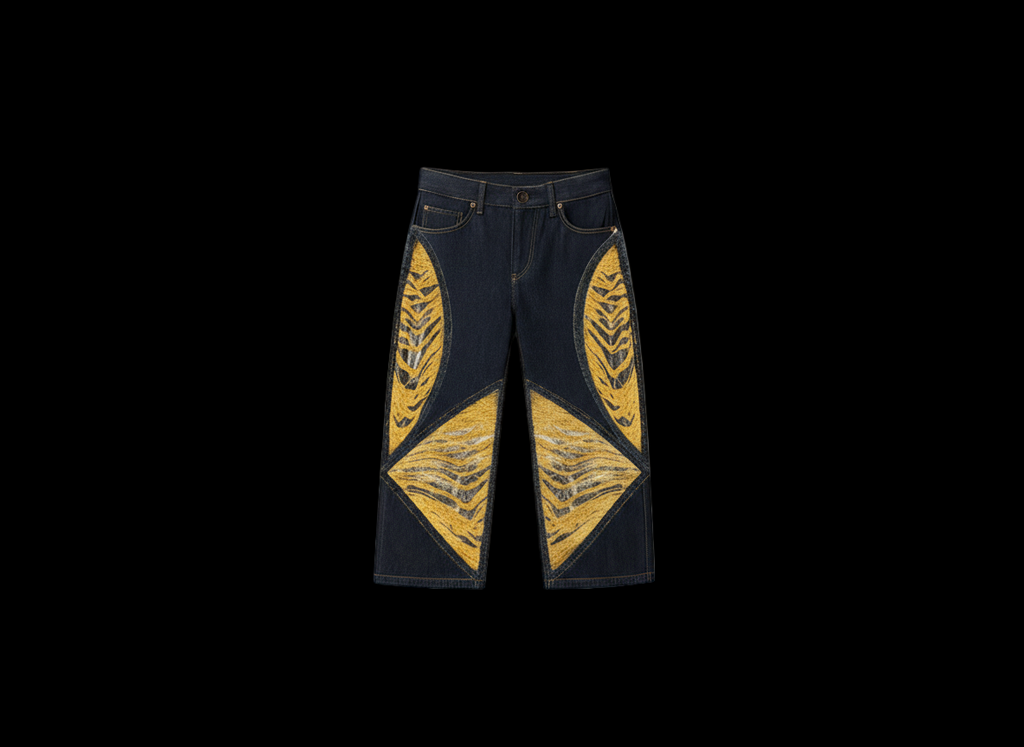 Raw Indigo Framed Panel “Comedy of Death” Jeans